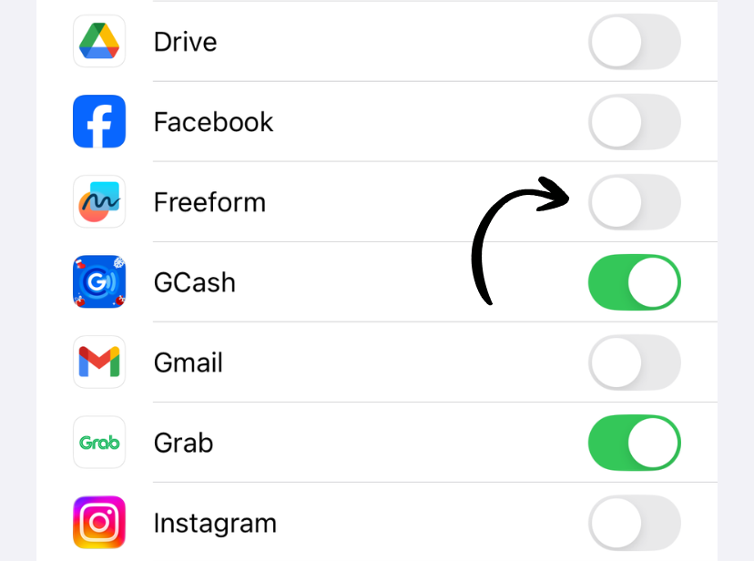Background App Refresh app list