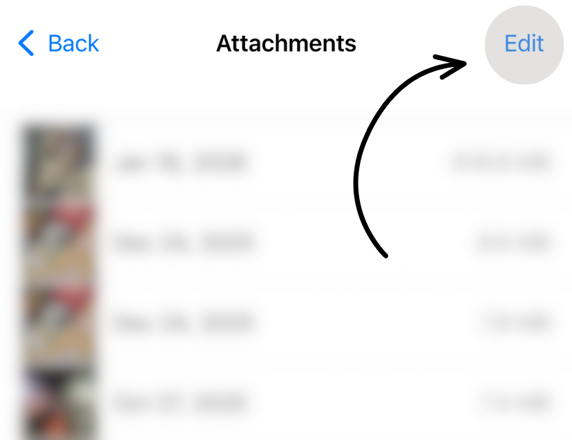 Delete large files screen